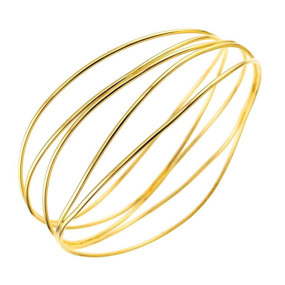TIFFANY&Co. Wave 5-Row Bangle 20cm 18K YG Yellow Gold 750 Bracelet